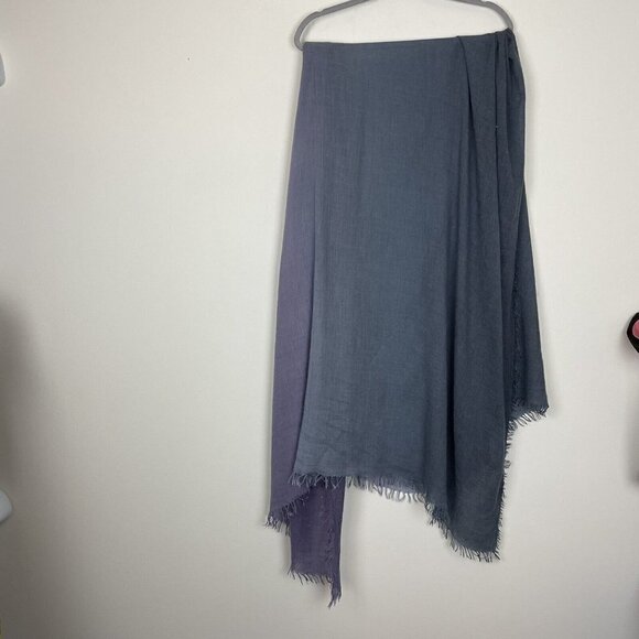 Laritta Purple Blue Ombre Rectangle Shawl Scarf With Fringe - Picture 1 of 4